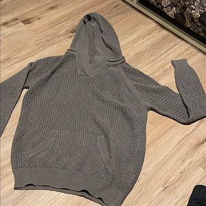 Gray knit pullover hoodie size small